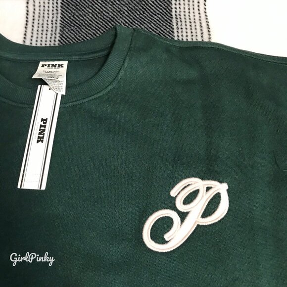 VS PINK 2004 LIMITED EDITION PINK FRIDAY DEEP FOREST CREW SWEATSHIRT - Picture 6 of 10